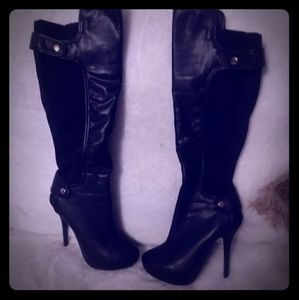Biker stiletto boots